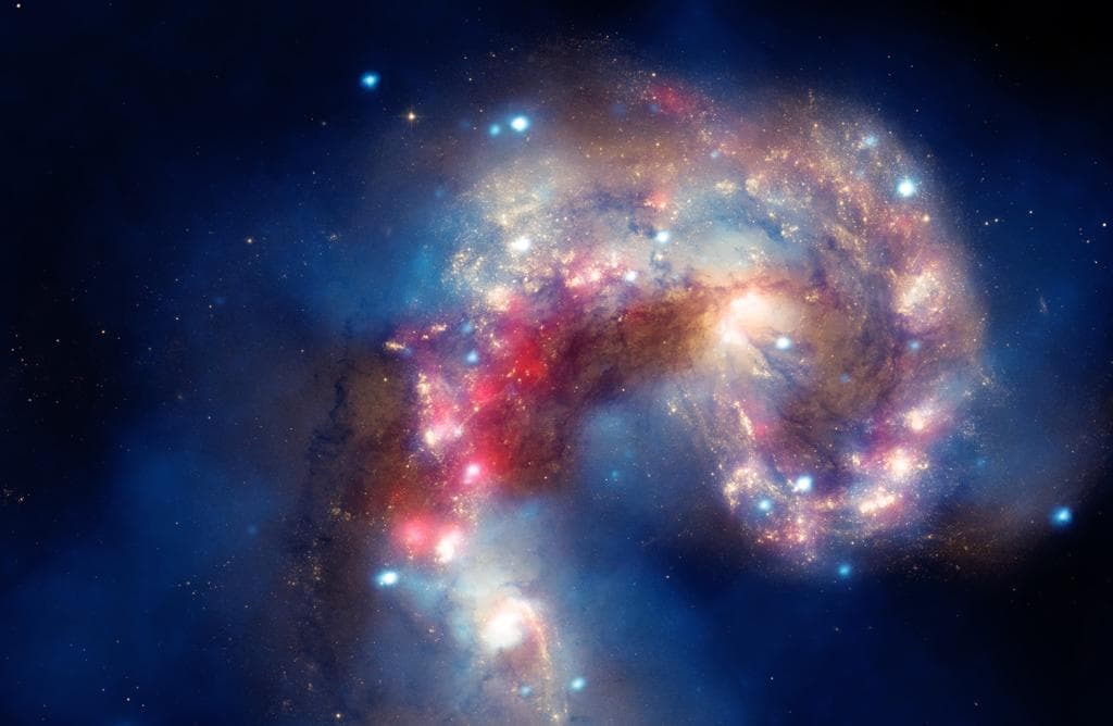 Égi "tűzijáték" jelzi két galaxis összeolvadását