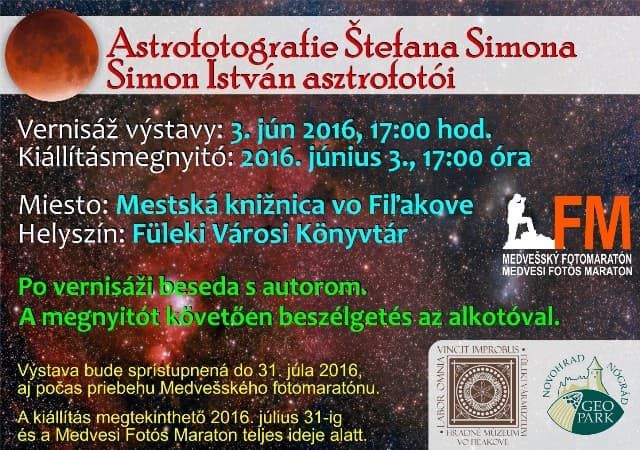 Simon István asztrofotós kiállítás-megnyitója a Füleki Városi Könytvárban