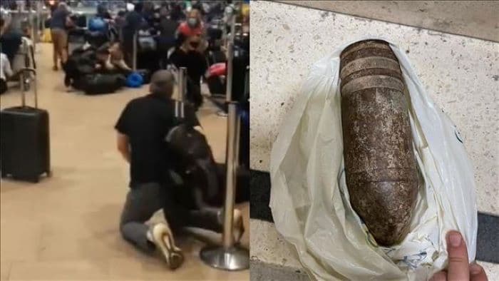 Csókolom, ezt a bombát szuvenírként felvihetem a repülőre? Az ártatlan kérdés után pánik tört ki az izraeli reptéren (VIDEÓ)