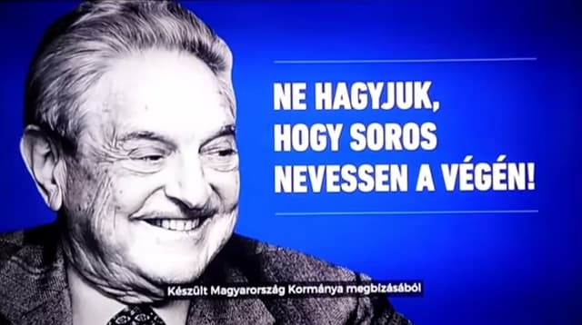 Soros György antiszemita képi ábrázolásmód használatával vádolja a magyar kormányt