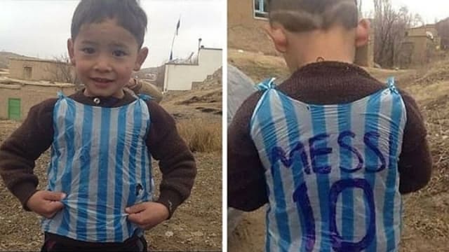 Találkozott Messivel a nejlonzacskómezes kisfiú