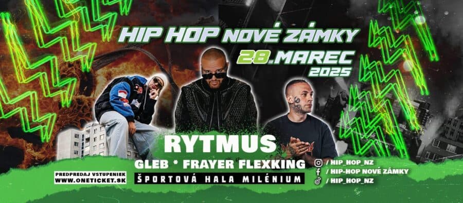 Rytmus, Gleb, Frayer Flexking – a legnagyobb hazai hip-hop legendák március végén élőben koncerteznek Érsekújvárban!