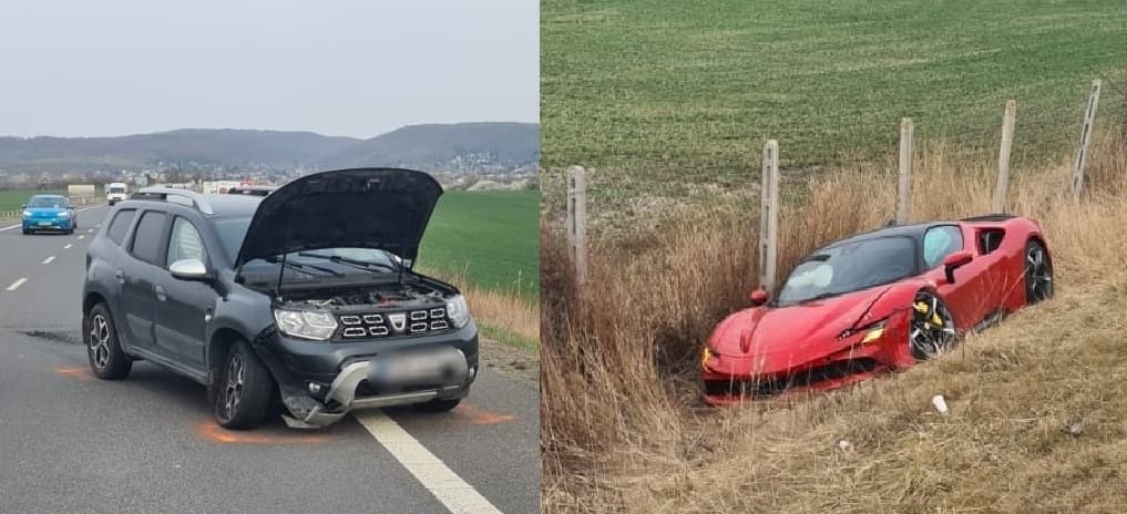 A „kicsi” Dacia úgy elintézte a Ferrarit, hogy utóbbinak a kerítés adta a másik pofont