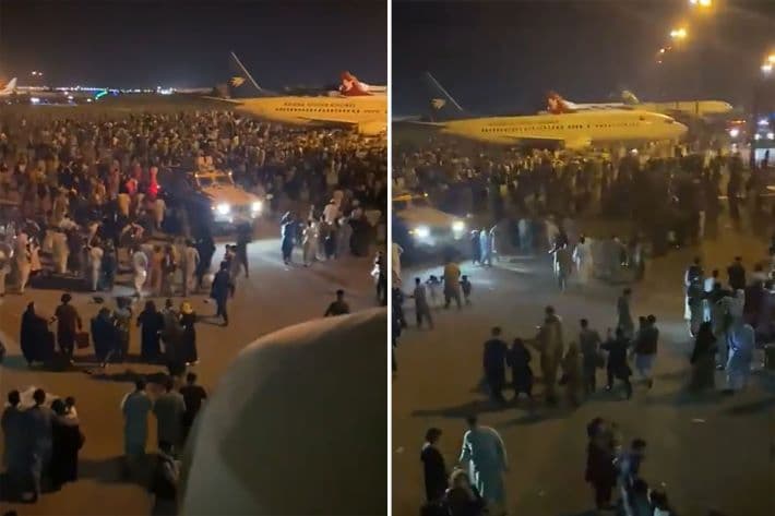 Káosz alakult ki a kabuli repülőtéren, amerikai katonák a levegőbe lőttek