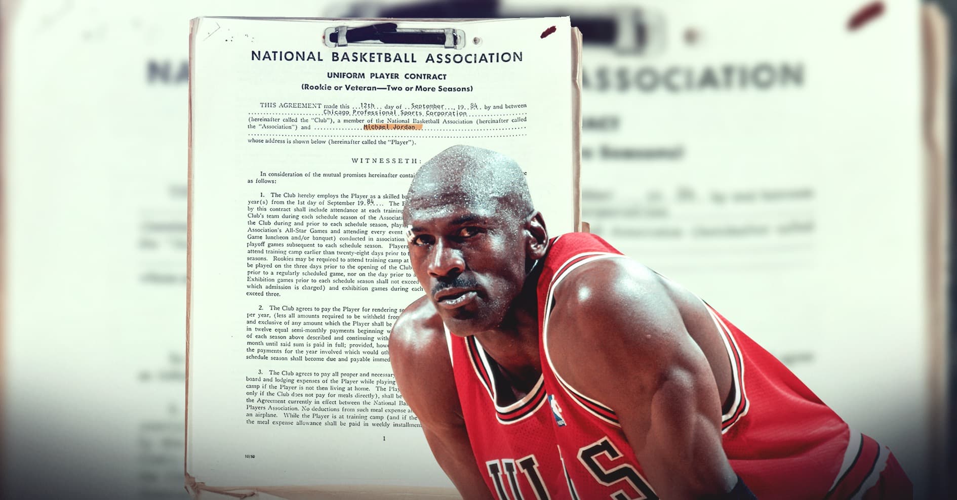 Csaknem 60 ezer dollárért vette meg egy gyűjtő Michael Jordan első szerződésének másolatát