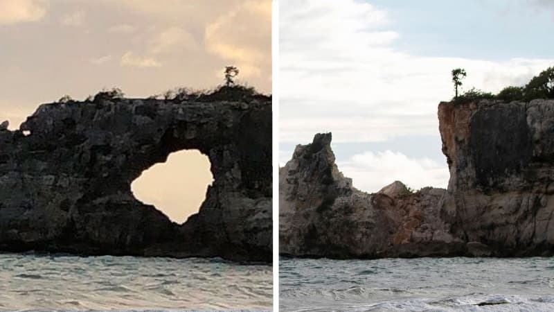 Leomlott Puerto Rico híres tengeri "sziklaablaka" az erős földrengésben