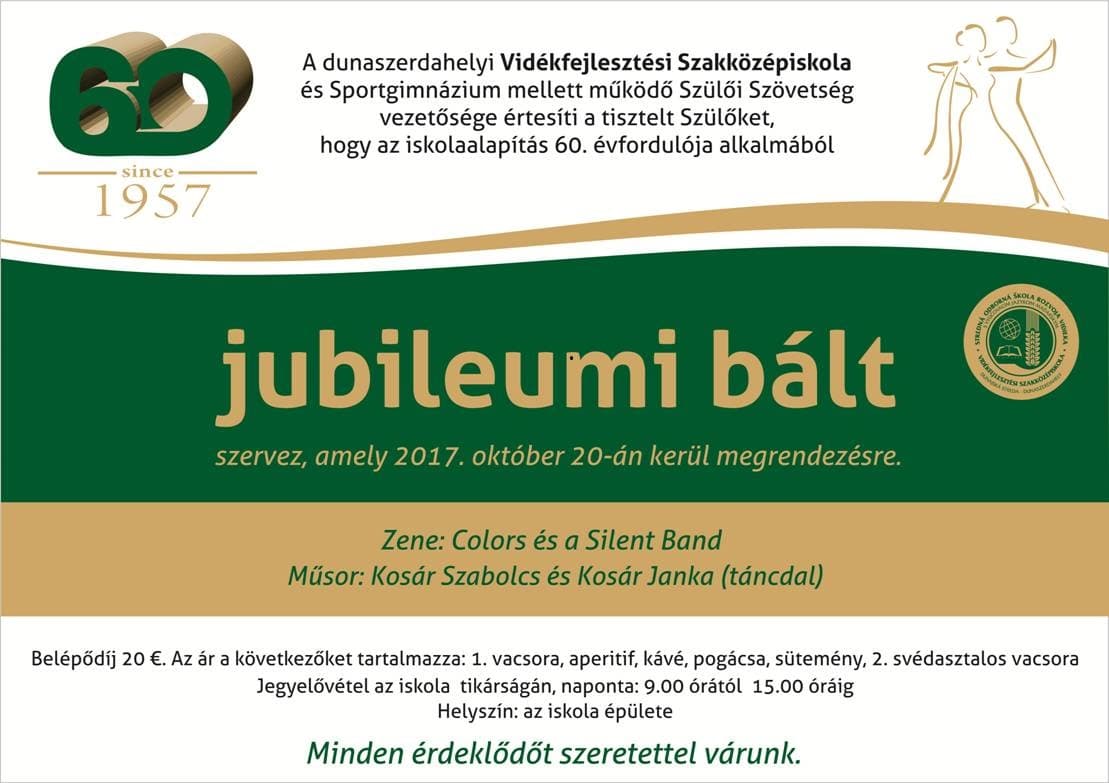 Jubileumi bál a dunaszerdahelyi Vidékfejlesztési Szakközépiskola és Sportgimnáziumban