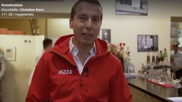 Pizzafutárként küzd a szavazatokért az osztrák kancellár