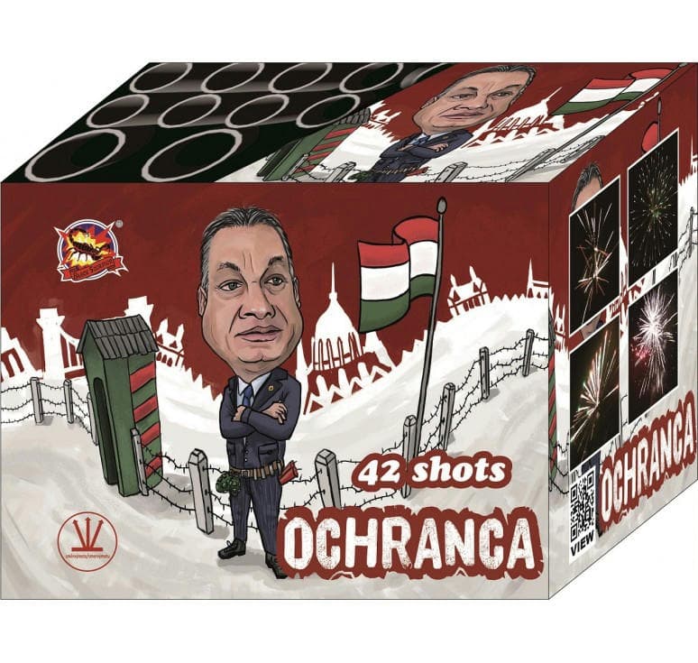 Egy szlovák webportál Orbán Viktor karikatúrájával és a magyar határkerítéssel illusztrált petárdát árul!