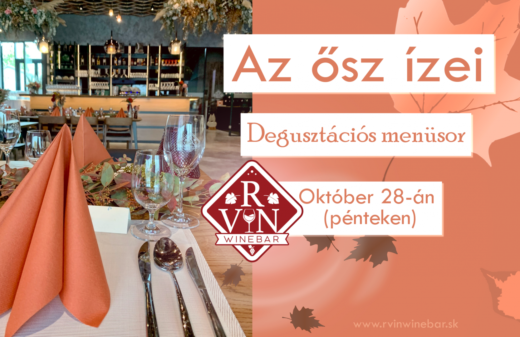 Hamisítatlan őszi ízvilág – ízek és textúrák kavalkádja a tányéron jövő hét pénteken az R-VIN WINEBAR-ban!