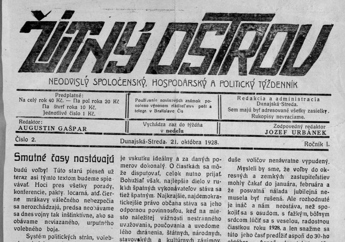 Az első szlovák lap Dunaszerdahelyen