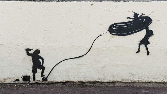 Lefestettek egy Banksy-graffitit, mert szomorú emlékeket ébresztett
